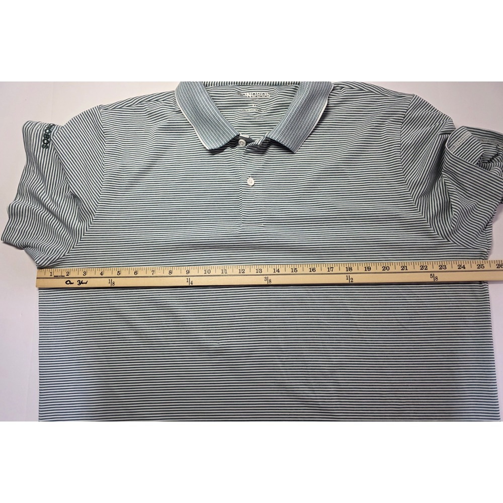 Bonobos Golf Mens Size XL Green Striped Short Sleeve Polo Shirt - Picture 7 of 11